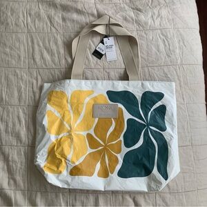 ALOHA Collection Tote with Yellow and Green Abstract Design